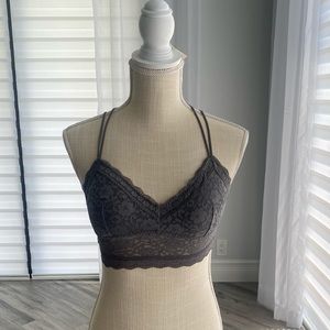 Silver/Gray Gilly Hicks Padded Lace Bralette